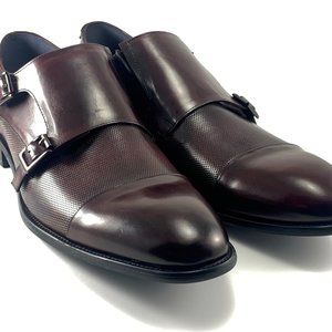 Stacy Adams Jennings Cap Toe Double Monk Burgundy Shoes 25207-601 Men's Size 13